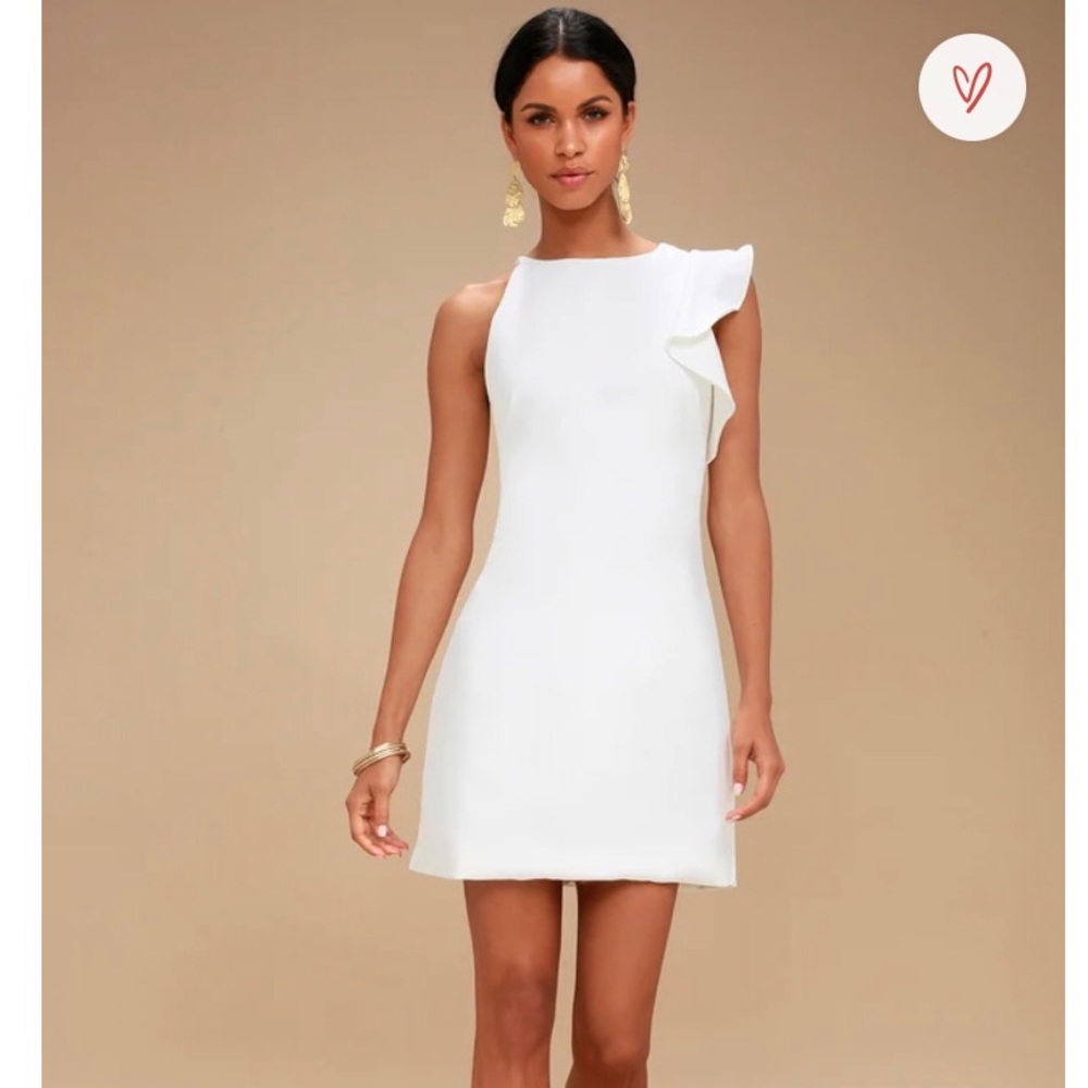 One shouldered white dress